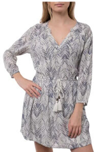 O'Neill Chevron Printed Dress with Rope Drawstring Waist Size Women's Small NEW